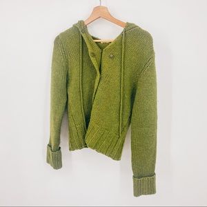 Sleeping In Snow 100% Wool Knit Sweater Jacket